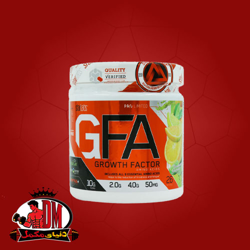 آمینو EAA جی اف ای گروث فکتور طعم لیموناد دومنیکن 403 گرم